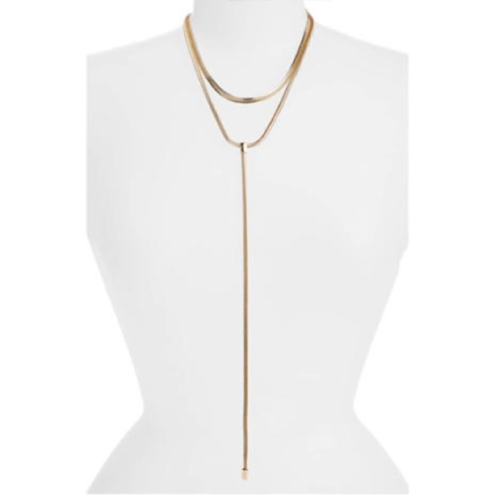 Something Navy x Nordstrom Exclusive 2-in-1 Snake Chain Lariat Necklace